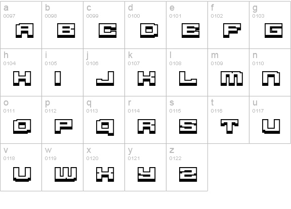 Gargantua BTN Shadow lowercase a-z preview