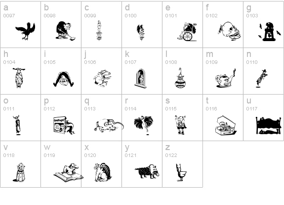 Gargoyles de France lowercase a-z preview