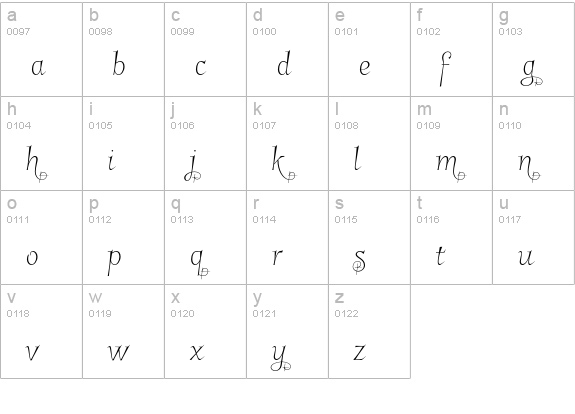 GarineldoNo02 lowercase a-z preview