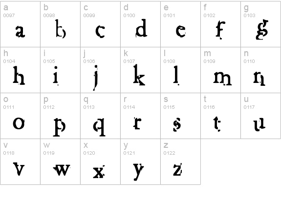 GarishMonde-Regular lowercase a-z preview