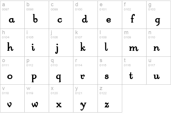 Garton Regular lowercase a-z preview
