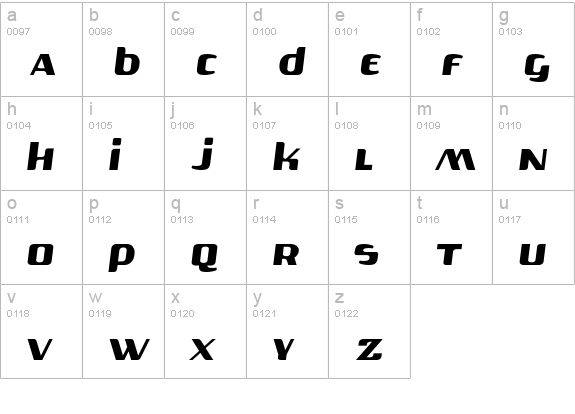 Gas lowercase a-z preview