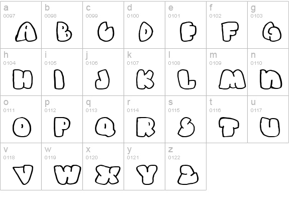Gas Huffer Phat lowercase a-z preview