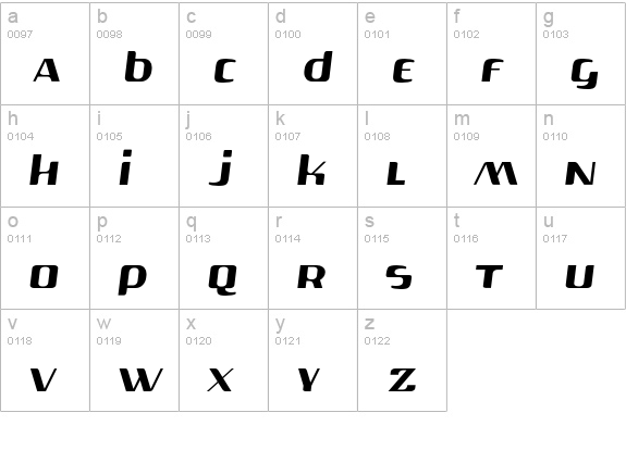 Gas-Lite lowercase a-z preview