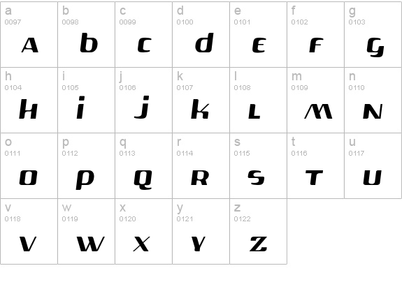 GasLite lowercase a-z preview
