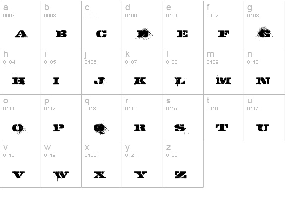 GASMASK lowercase a-z preview