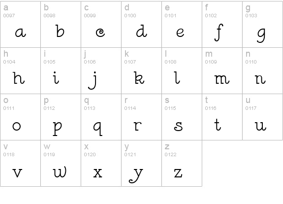 Gasoline Alley NF lowercase a-z preview