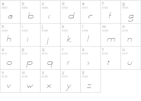 Gaston Extended Italic lowercase a-z preview