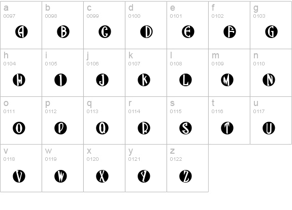 Gatsby Caps lowercase a-z preview