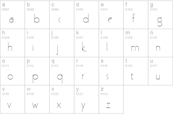 Gatsby Regular lowercase a-z preview