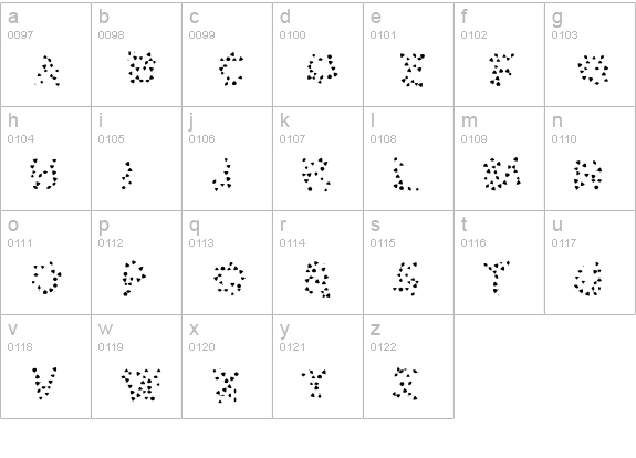 GaudiBlue Tile lowercase a-z preview