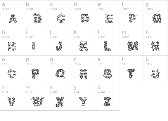 GaudiGrout lowercase a-z preview