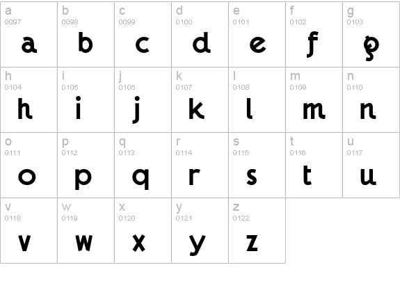 Gaumont lowercase a-z preview