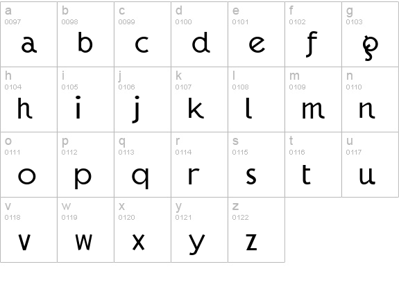 GaumontLight lowercase a-z preview