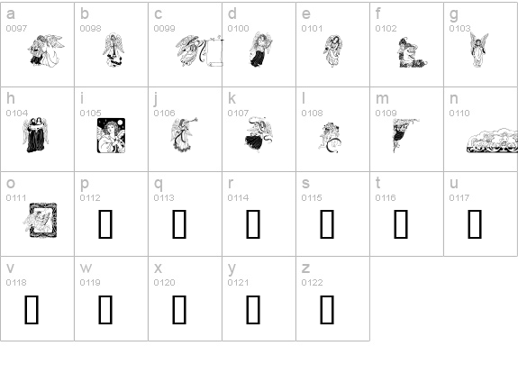GE Angels II lowercase a-z preview