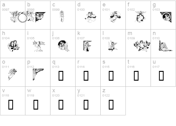 GE Angels III lowercase a-z preview
