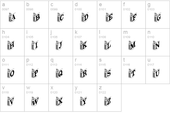 GE Banners lowercase a-z preview