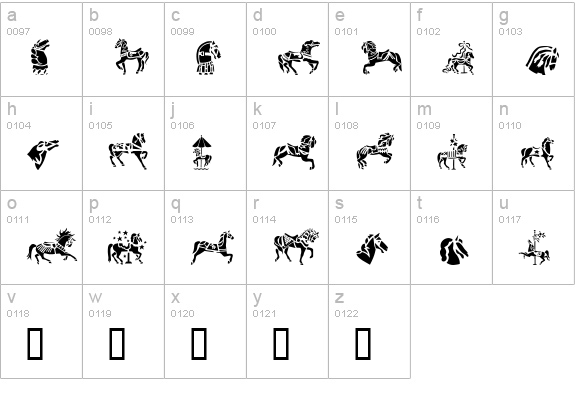 GE Carousel Horses lowercase a-z preview