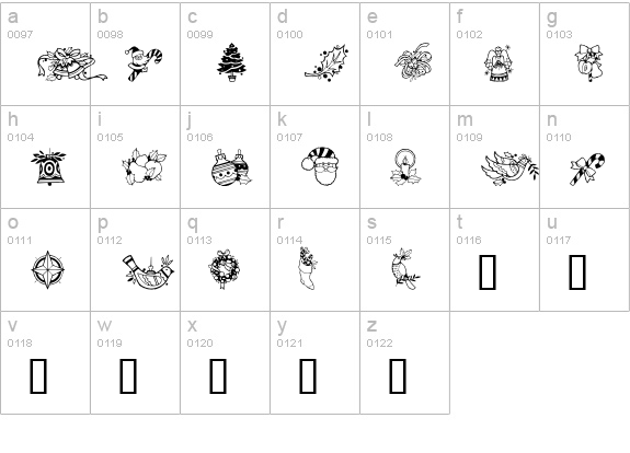 GE Christmas Joy lowercase a-z preview