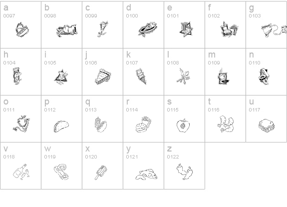 GE Deco Foods lowercase a-z preview