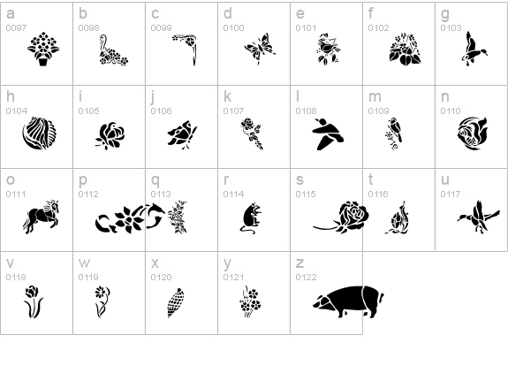 GE Elements of Nature I lowercase a-z preview