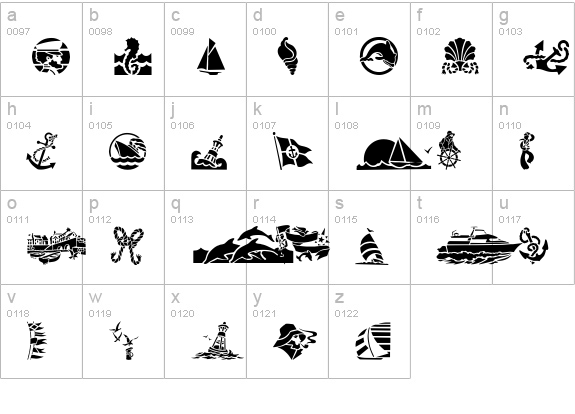 GE Nautica lowercase a-z preview
