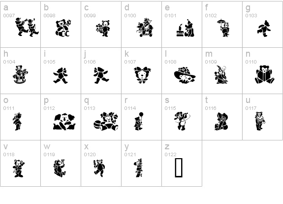 GE Silhouette Teddy lowercase a-z preview