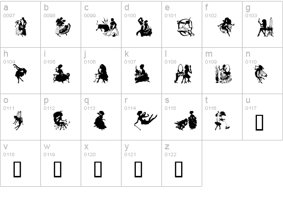 GE Silhouette Women lowercase a-z preview