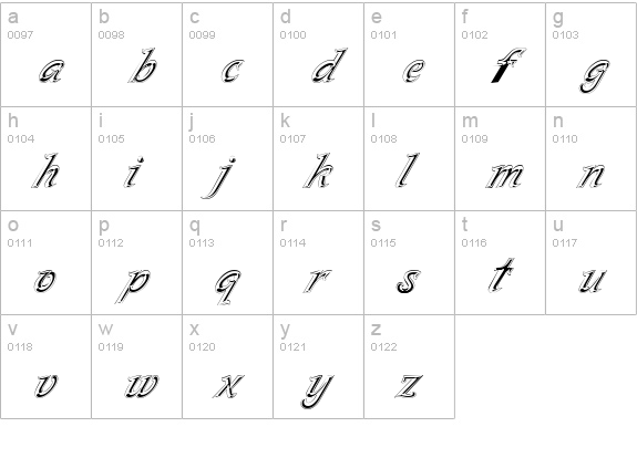 GE Silvette lowercase a-z preview