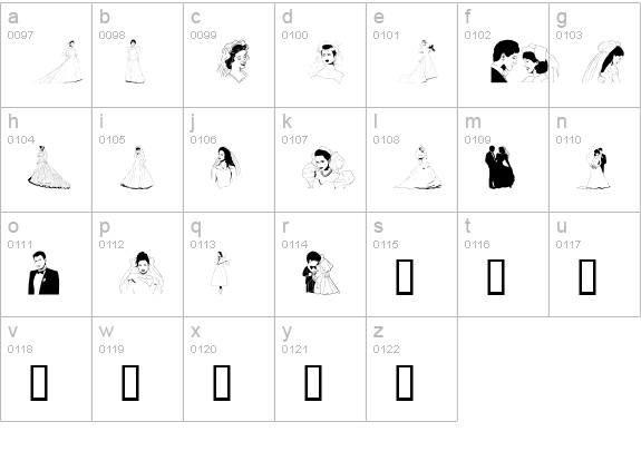 GE The Bride and Groom lowercase a-z preview
