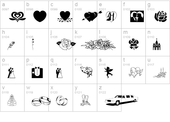 GE Wedding Bliss lowercase a-z preview