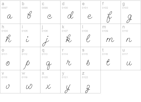 GeeohHmk lowercase a-z preview