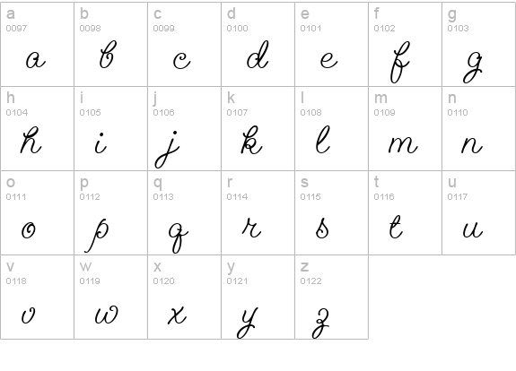 GeeohHmkBold lowercase a-z preview