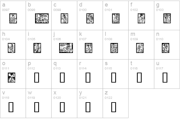 Geisha lowercase a-z preview