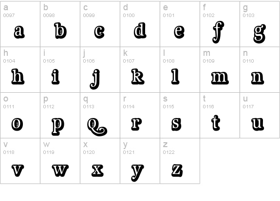 GeistShadow lowercase a-z preview