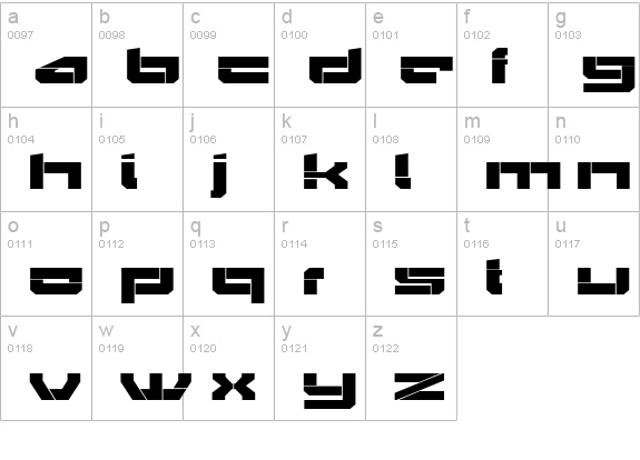 Gendouki lowercase a-z preview