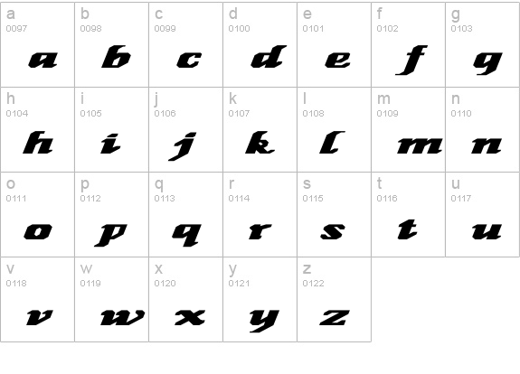 GenoaItalic Ex Bold lowercase a-z preview