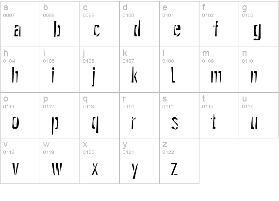 GenStencil lowercase a-z preview