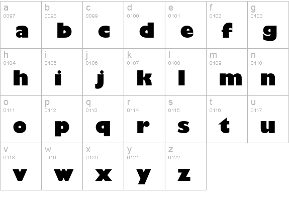 GentleSansUltraBold lowercase a-z preview