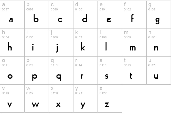 Geo 112 Bold lowercase a-z preview