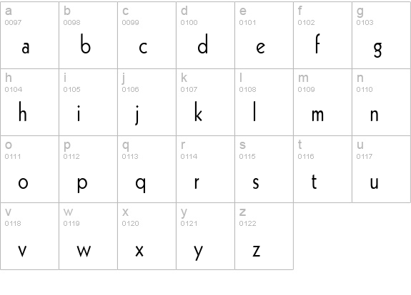 Geo 112 Condensed Normal lowercase a-z preview