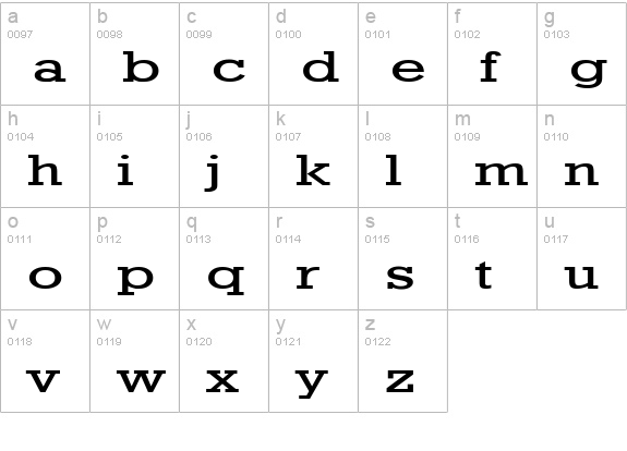 Geo 986 Extended Normal lowercase a-z preview