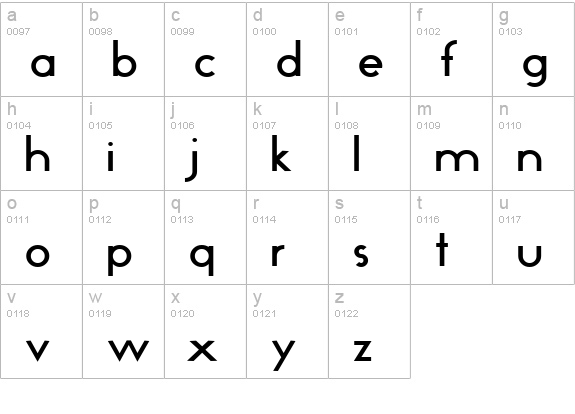 Geo Bold lowercase a-z preview