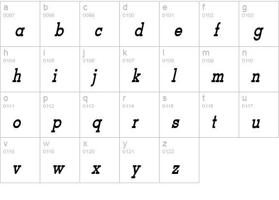 Geo Thin Bold Italic lowercase a-z preview