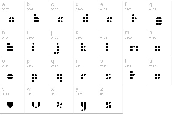 GeoGrid9 lowercase a-z preview