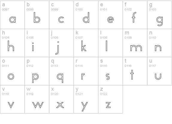 GeoPlain Hollow lowercase a-z preview