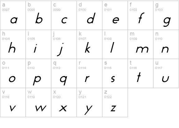 GeoPlain Italic lowercase a-z preview