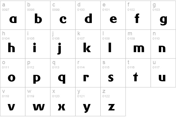 Gerstner BQ Bold lowercase a-z preview