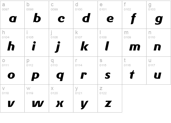 Gerstner Original Bold Italic lowercase a-z preview