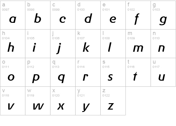 Gerstner Original Italic lowercase a-z preview